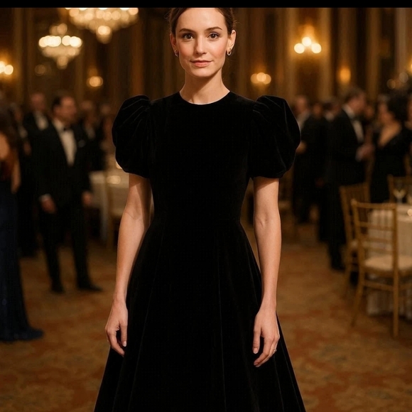 Algo Dresses & Skirts - 1980's Vintage Black Velvet Evening Dress Rare Sz 11